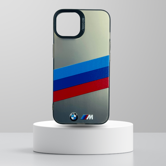 Black BMW 3-Line Logo iPhone Case Matte Shockproof Cover