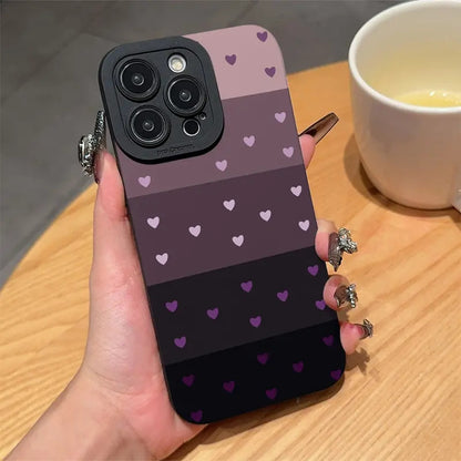 Purple Gradient Heart Angel Lens iPhone Case Shockproof Cover