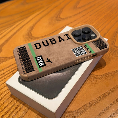 Dubai Ticket Design iPhone Case Luxury Matte Shockproof Cover