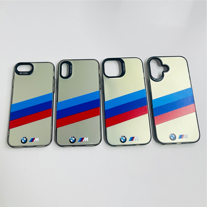 Black BMW 3-Line Logo iPhone Case Matte Shockproof Cover