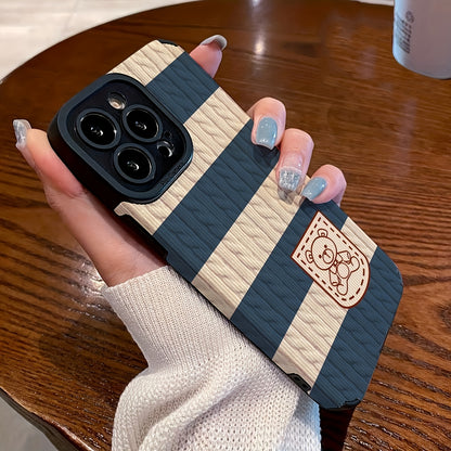 Knitted Cartoon iPhone Case Cute Soft Protective Cover