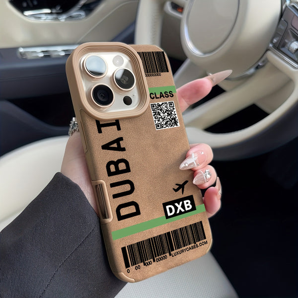 Dubai Ticket Design iPhone Case Luxury Matte Shockproof Cover