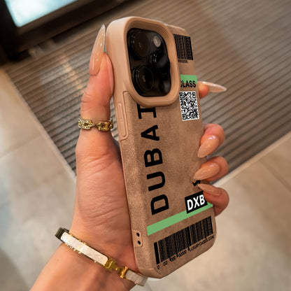 Dubai Ticket Design iPhone Case Luxury Matte Shockproof Cover