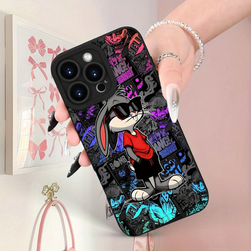 Cartoon Rabbit Pattern iPhone Case Matte Shockproof Cover