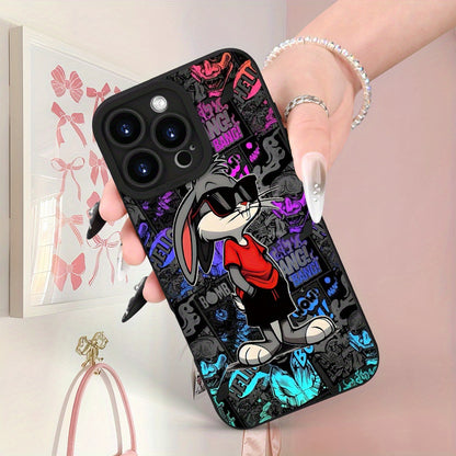 Cartoon Rabbit Pattern iPhone Case Matte Shockproof Cover
