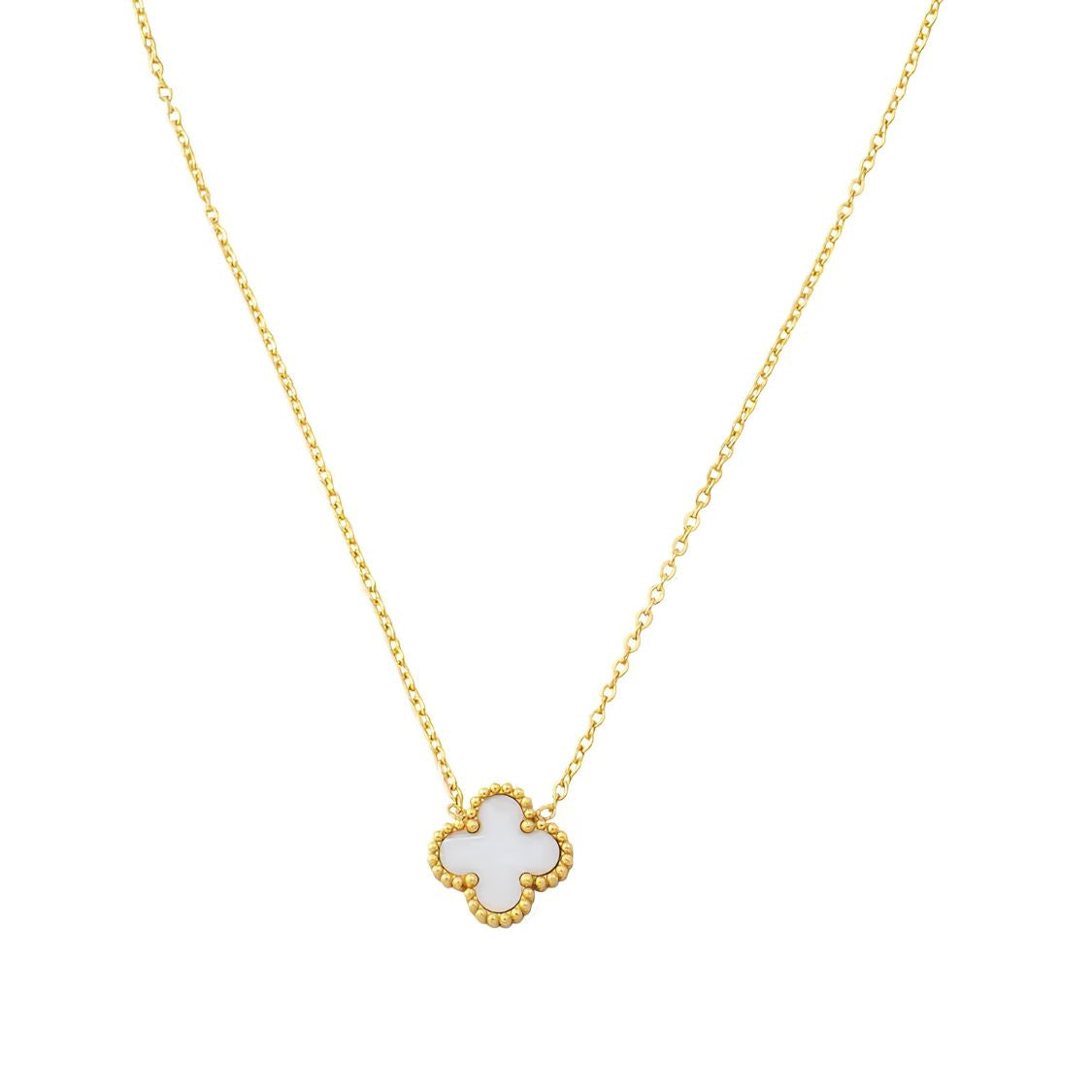 White Clover Charm Necklace