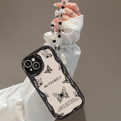 Cute Butterfly Chain Wavy iPhone Case Shockproof Cover