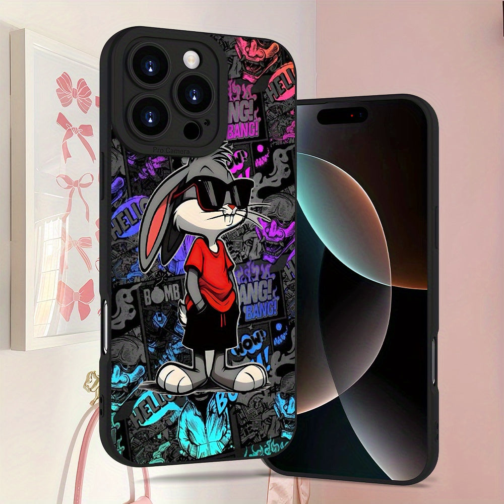 Cartoon Rabbit Pattern iPhone Case Matte Shockproof Cover