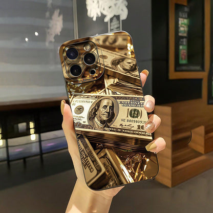Dollar Print Gold iPhone Case Luxury Shockproof Cover