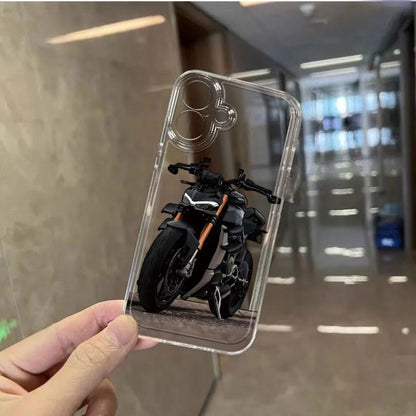 Black Motorcycle Pattern iPhone Case Shockproof TPU Cover