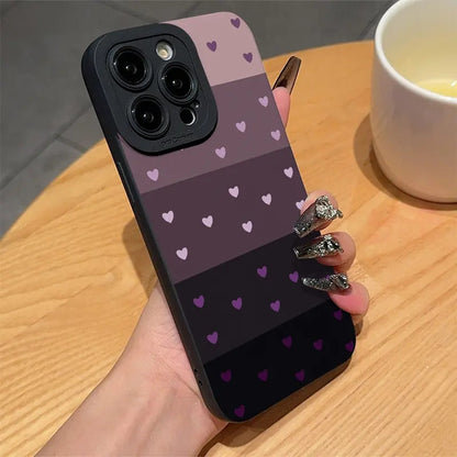 Purple Gradient Heart Angel Lens iPhone Case Shockproof Cover