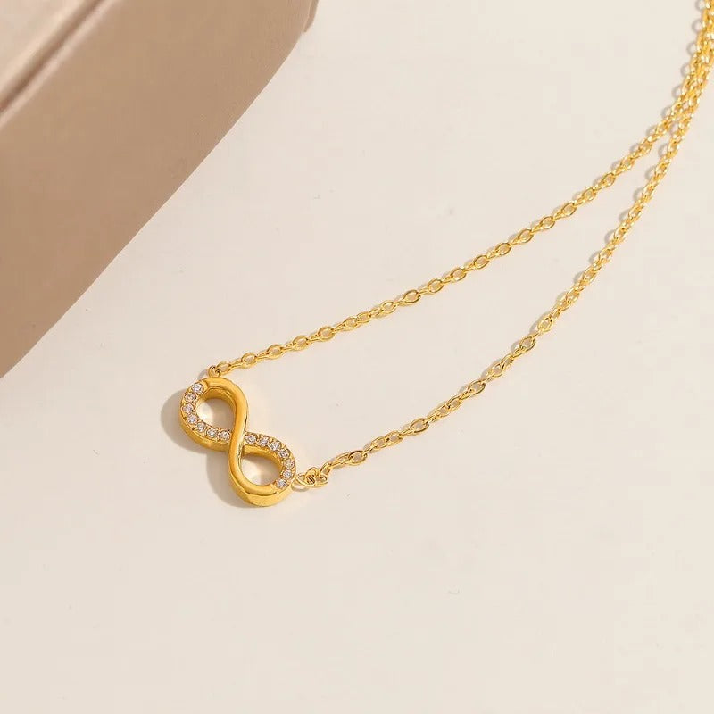 Infinity Rhinestone Pendant Necklace