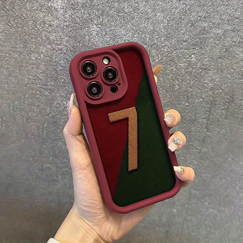 7 Printed High Bamboo Wine Red iPhone Case Shockproof Soft Cover