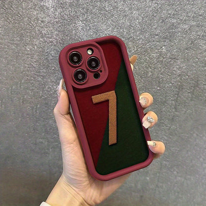 7 Printed High Bamboo Wine Red iPhone Case Shockproof Soft Cover