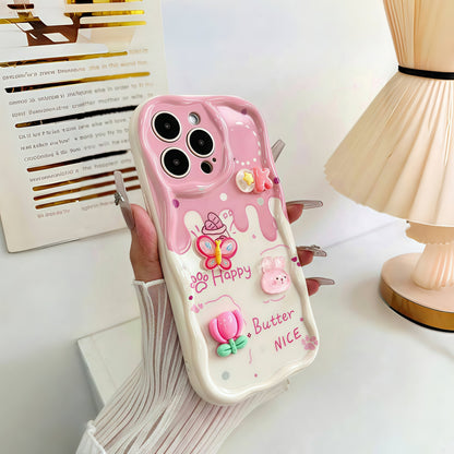 Pink Cute Pendant Chain iPhone Case Shockproof Cover