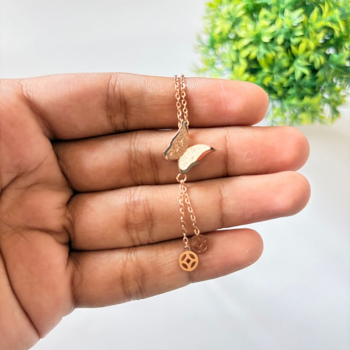 Elegant Double Drop Pendant Necklace