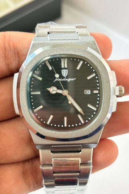 POEDAGAR 789 Wrist Watch - Silver Black