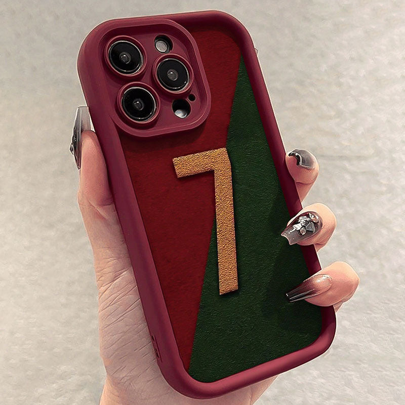 7 Printed High Bamboo Wine Red iPhone Case Shockproof Soft Cover