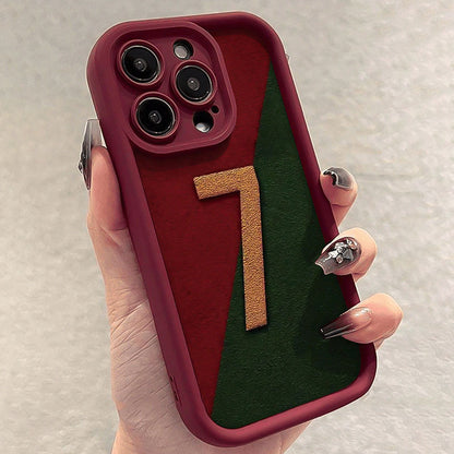 7 Printed High Bamboo Wine Red iPhone Case Shockproof Soft Cover