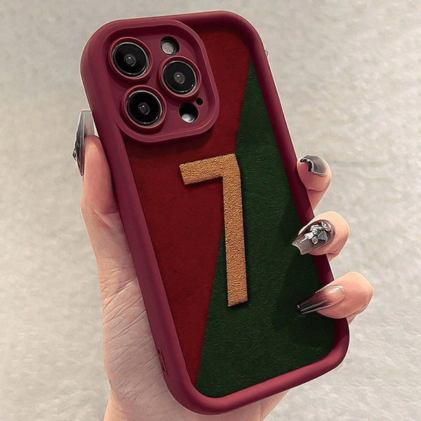 7 Printed High Bamboo Wine Red iPhone Case Shockproof Soft Cover
