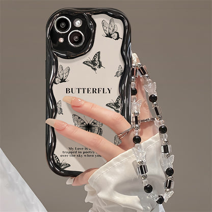 Cute Butterfly Chain Wavy iPhone Case Shockproof Cover