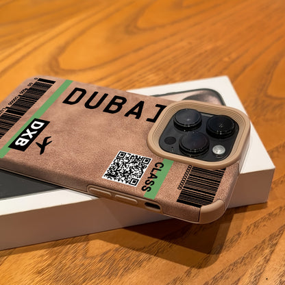 Dubai Ticket Design iPhone Case Luxury Matte Shockproof Cover