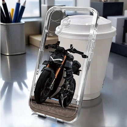 Black Motorcycle Pattern iPhone Case Shockproof TPU Cover