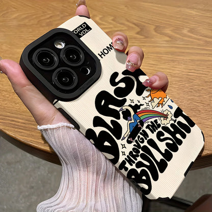 Rainbow Sun Retro iPhone Case Shockproof TPU Cover