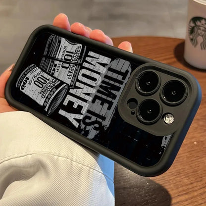 Time Is Money Printed iPhone Case Soft Shockproof Cover