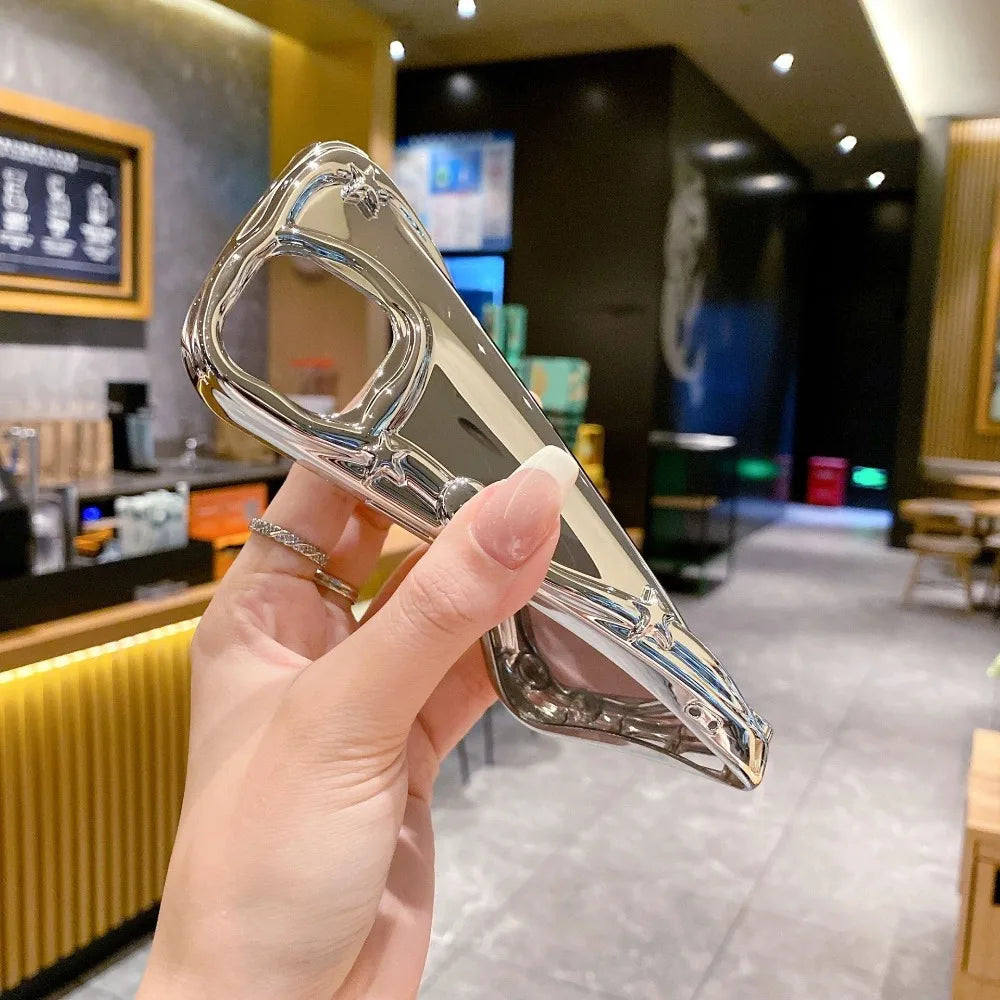 Silver Mirror iPhone Case Shockproof Bumper Cover