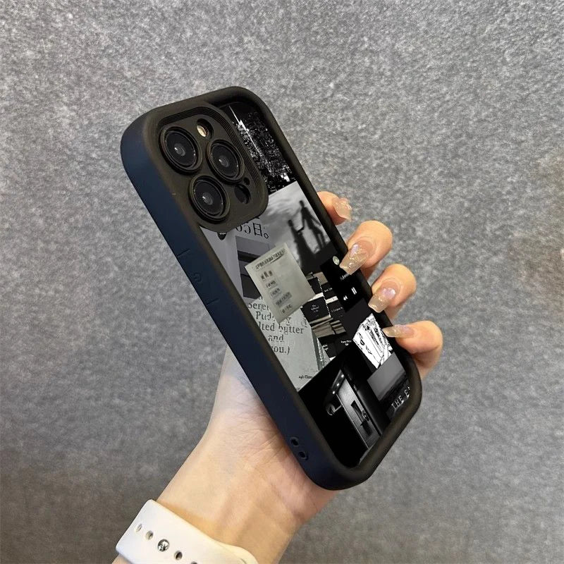 Daily Life Silhouette iPhone Case Soft Silicone Shockproof Cover