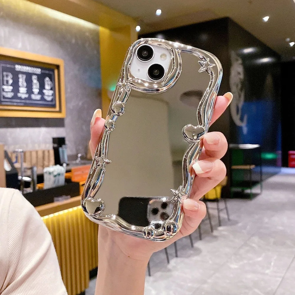 Silver Mirror iPhone Case Shockproof Bumper Cover