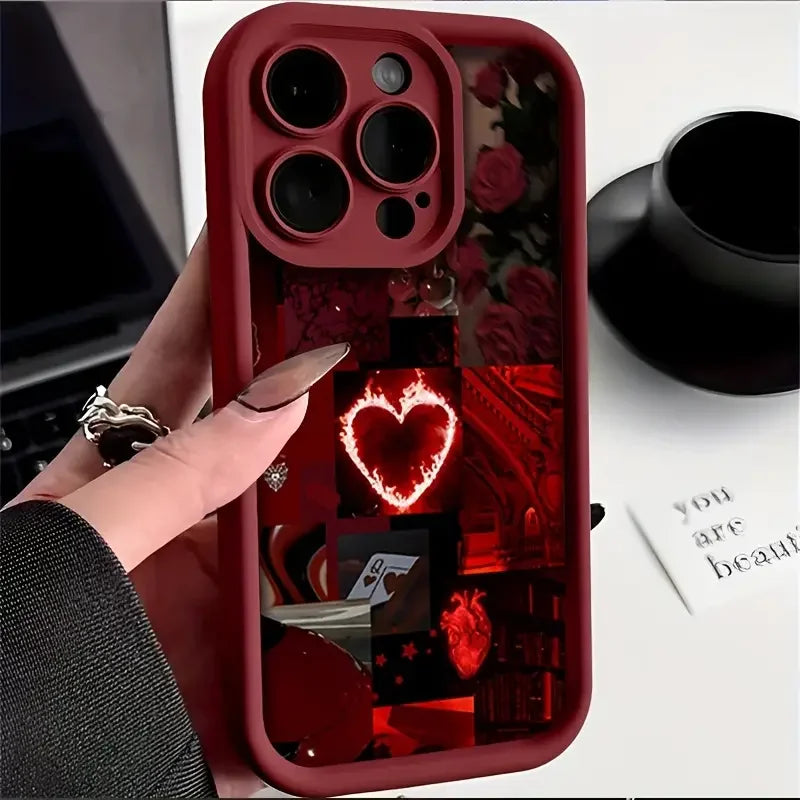 Stylish Red Scenery iPhone Case Soft Shockproof Cover