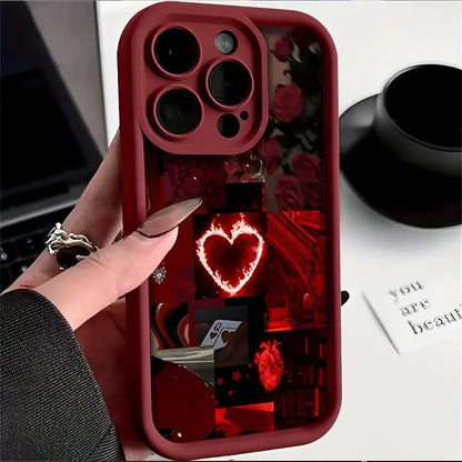 Stylish Red Scenery iPhone Case Soft Shockproof Cover