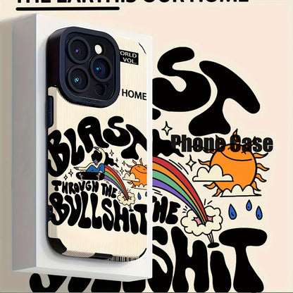 Rainbow Sun Retro iPhone Case Shockproof TPU Cover