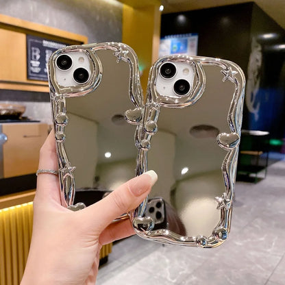 Silver Mirror iPhone Case Shockproof Bumper Cover