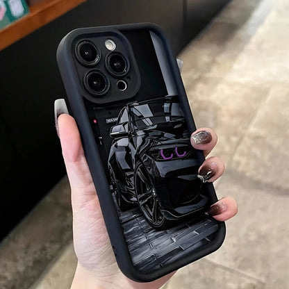 Stylish Black Bamboo Car Design iPhone Case Full Protection Cover