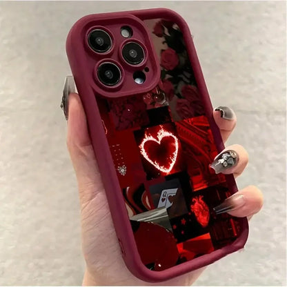 Stylish Red Scenery iPhone Case Soft Shockproof Cover