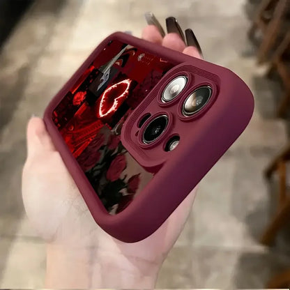 Stylish Red Scenery iPhone Case Soft Shockproof Cover