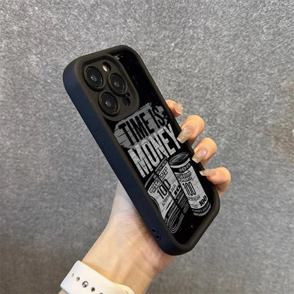 Time Is Money Printed iPhone Case Soft Shockproof Cover