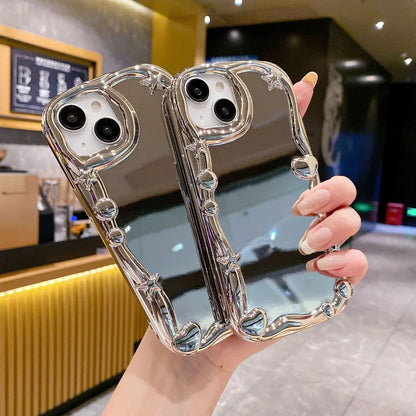 Silver Mirror iPhone Case Shockproof Bumper Cover