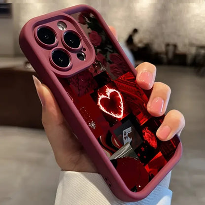 Stylish Red Scenery iPhone Case Soft Shockproof Cover