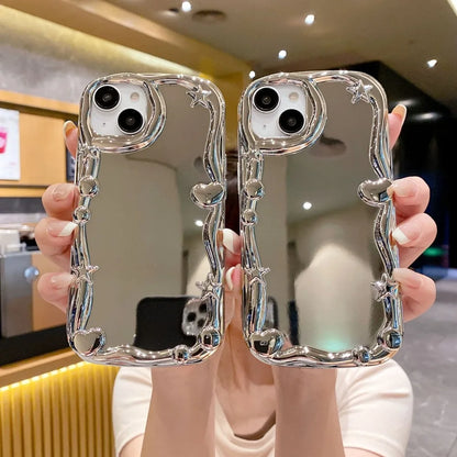 Silver Mirror iPhone Case Shockproof Bumper Cover