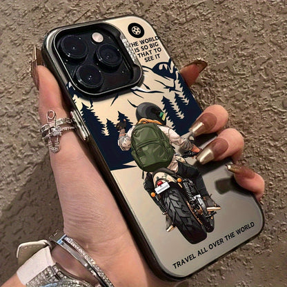 Trendy Motorcycle Pattern iPhone Case Shockproof Cover