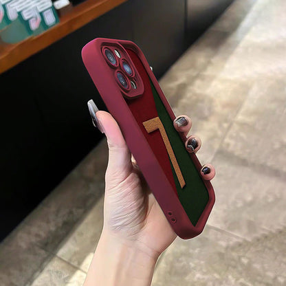 7 Printed High Bamboo Wine Red iPhone Case Shockproof Soft Cover