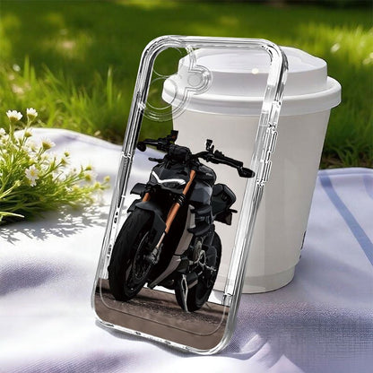 Black Motorcycle Pattern iPhone Case Shockproof TPU Cover