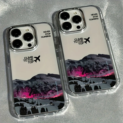 INS Style Aurora Forest iPhone Case Matte Shockproof Cover