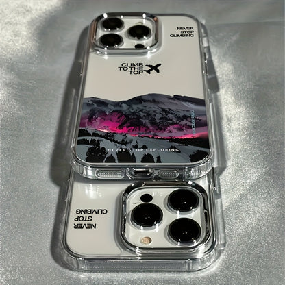 INS Style Aurora Forest iPhone Case Matte Shockproof Cover