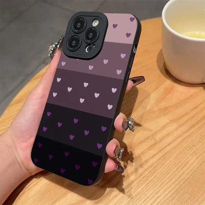 Purple Gradient Heart Angel Lens iPhone Case Shockproof Cover