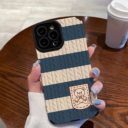 Knitted Cartoon iPhone Case Cute Soft Protective Cover